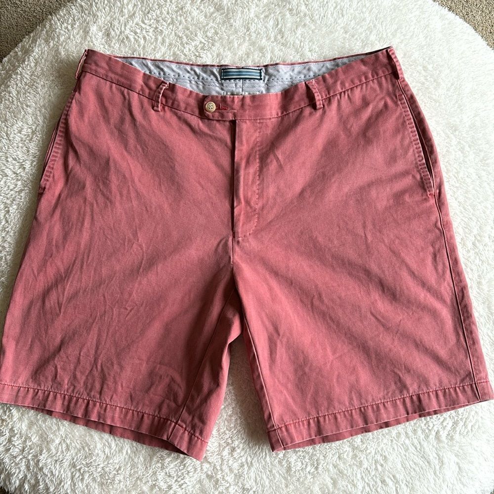 Peter‎ Millar Salmon Golf Flat Front Pima Cotton Chino Golf Pink Shorts Size 38